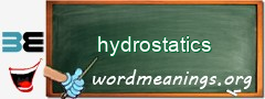 WordMeaning blackboard for hydrostatics